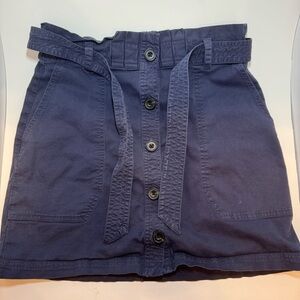 Abercrombie & Fitch Skirt Women S Navy Belted Pockets Academia Coastal Y2K Cargo
